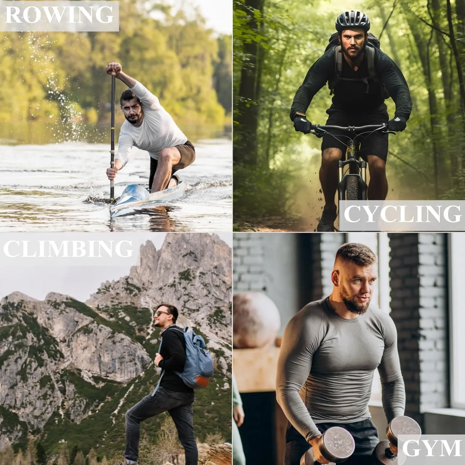 3/5 Pack Men's Long Sleeve Shirts Quick Dry Moisture Wicking Crewneck T-Shirt for Gym Workout Running
