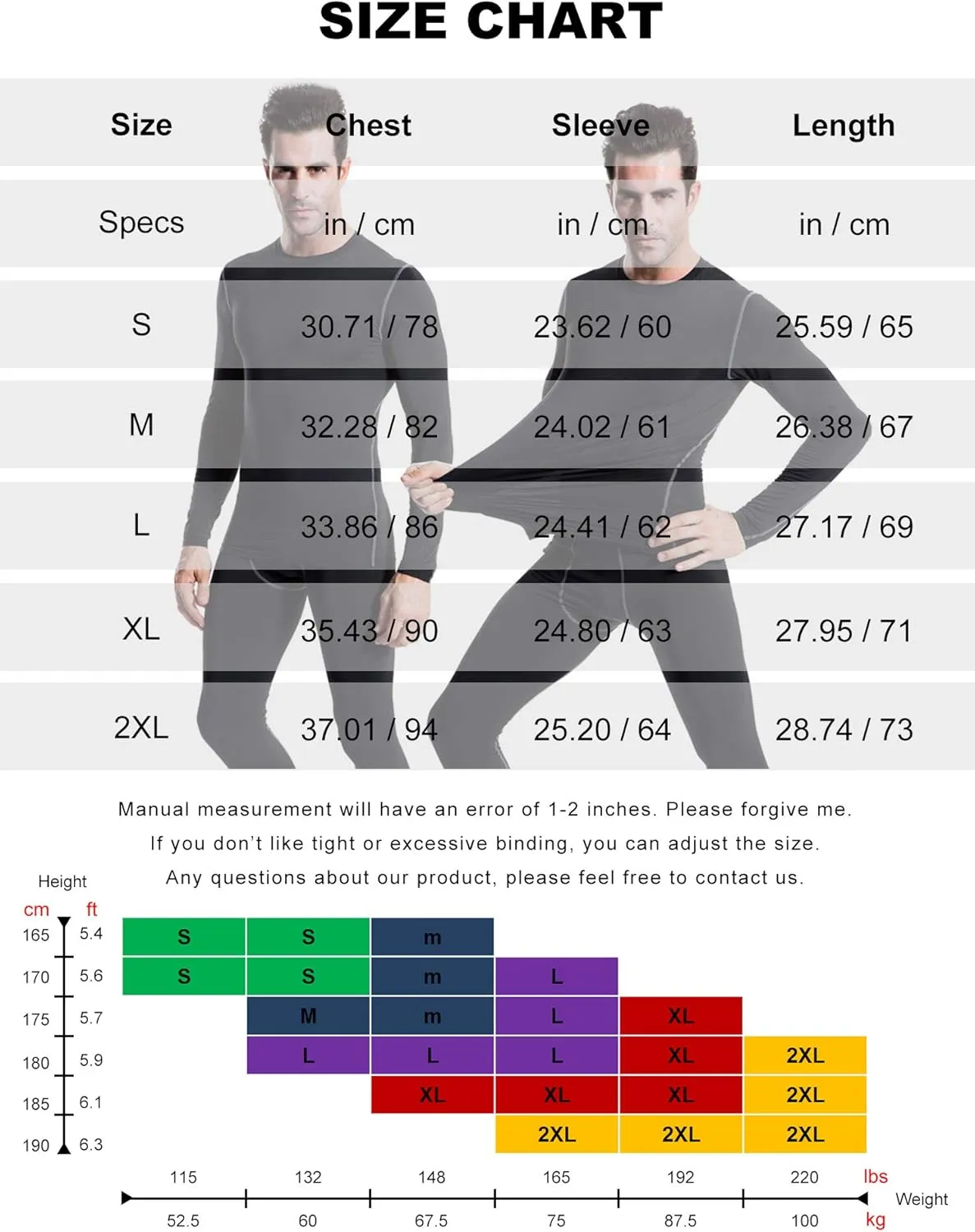5 or 3 Pack Compression Shirts for Men Long Sleeve Cool Dry Athletic Workout Baselayer Baseball Undershirt Tops
