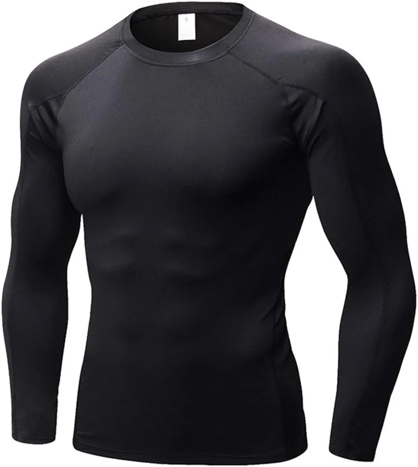 5 or 3 Pack Compression Shirts for Men Long Sleeve Cool Dry Athletic Workout Baselayer Baseball Undershirt Tops