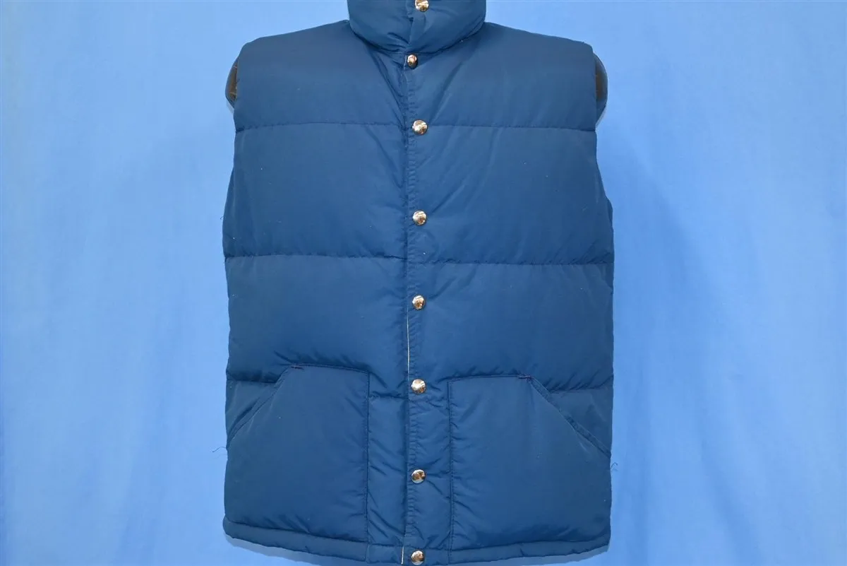 80s Expedition Navy Blue Down Fill Puffy Ski Vest Medium