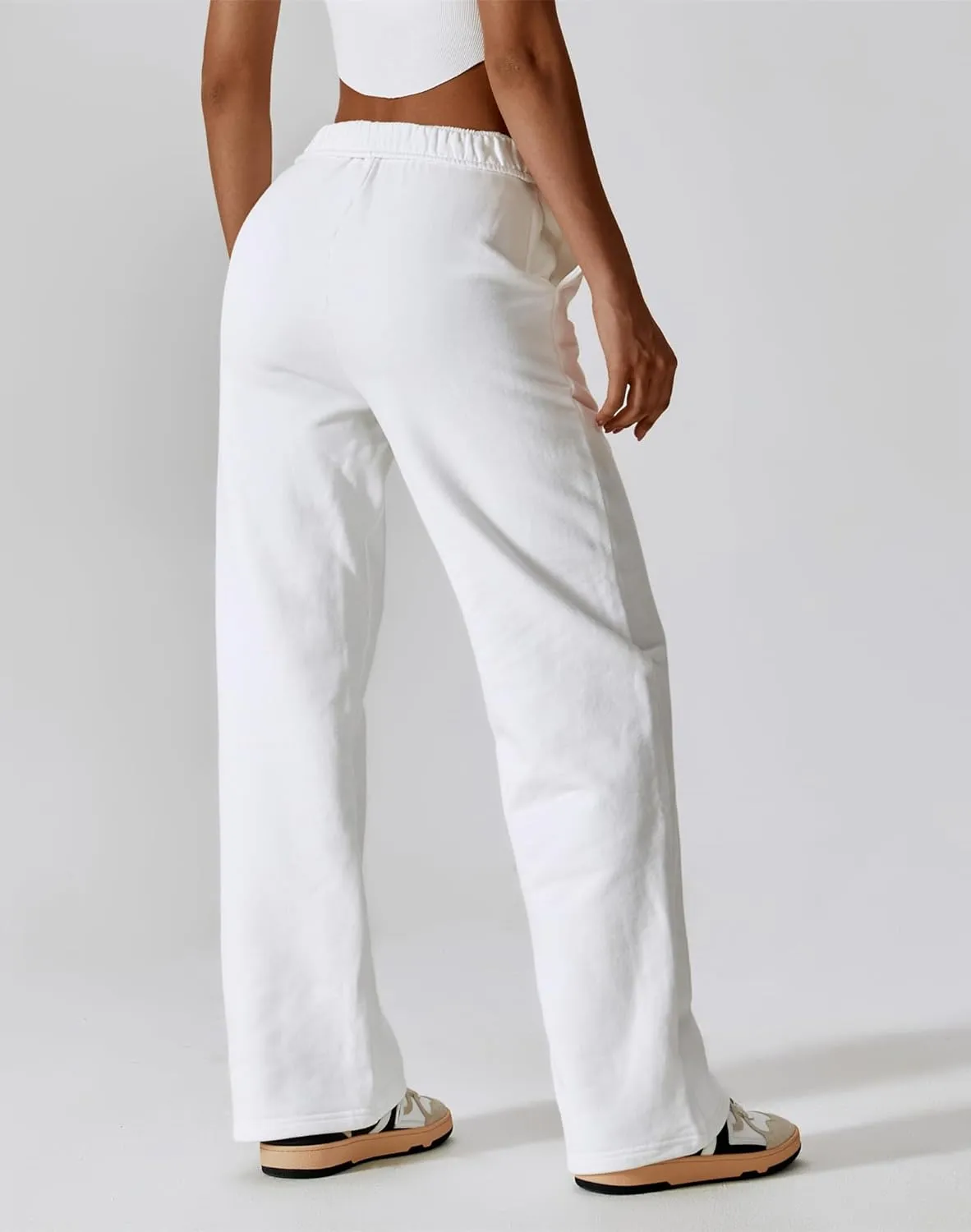 ABOCIW Womens Straight Leg Sweatpants Cotton High Waisted Baggy Athletic Joggers Lounge Pants with Pockets