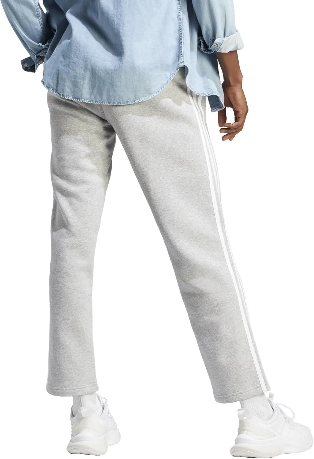 adidas Men's Essentials Fleece Open Hem 3-Stripes Pants