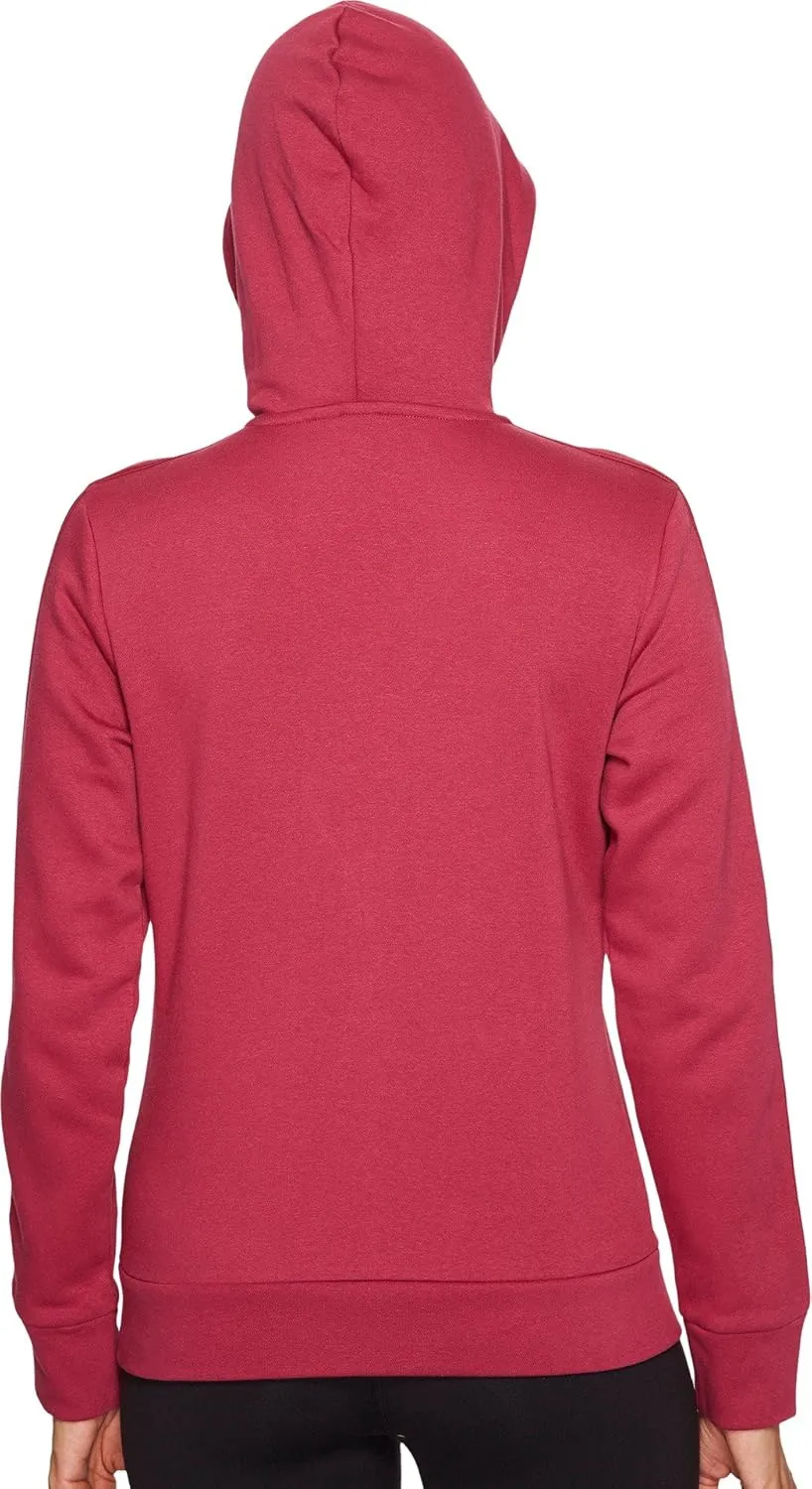 adidas Women's Essentials Cotton Fleece 3-Stripe Full Zip Hoodie