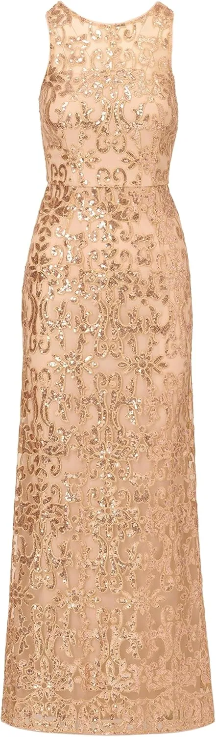 Adrianna Papell Women's Sequin Embroidery Gown