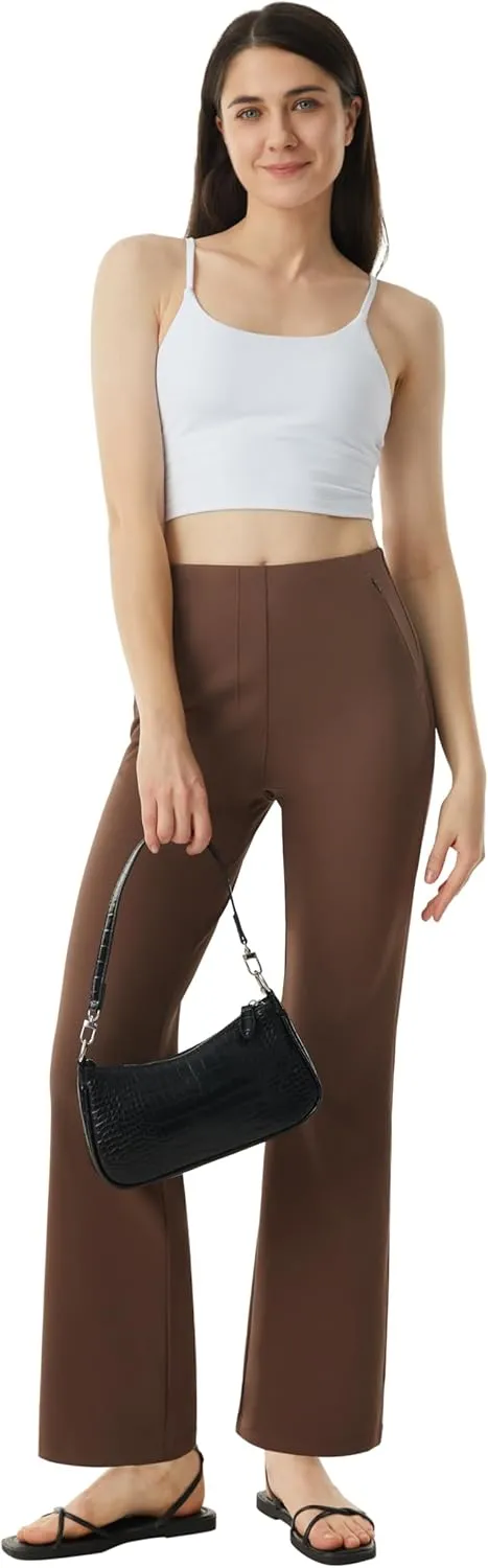 AFITNE Womens Yoga Dress Pants High Waisted Stretchy Straight Leg Business Casual Pants with Pockets Pull On Work Slacks