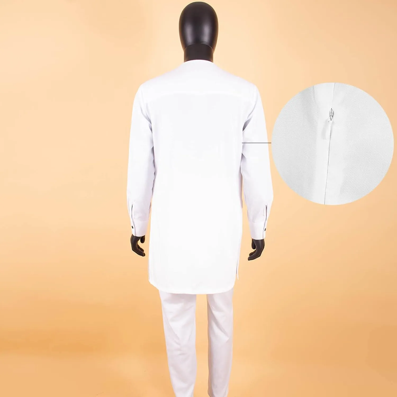 African Men Traditional Clothing Set Full Sleeve Dashiki Long Shirts and Pants 2 Piece Set African Suits