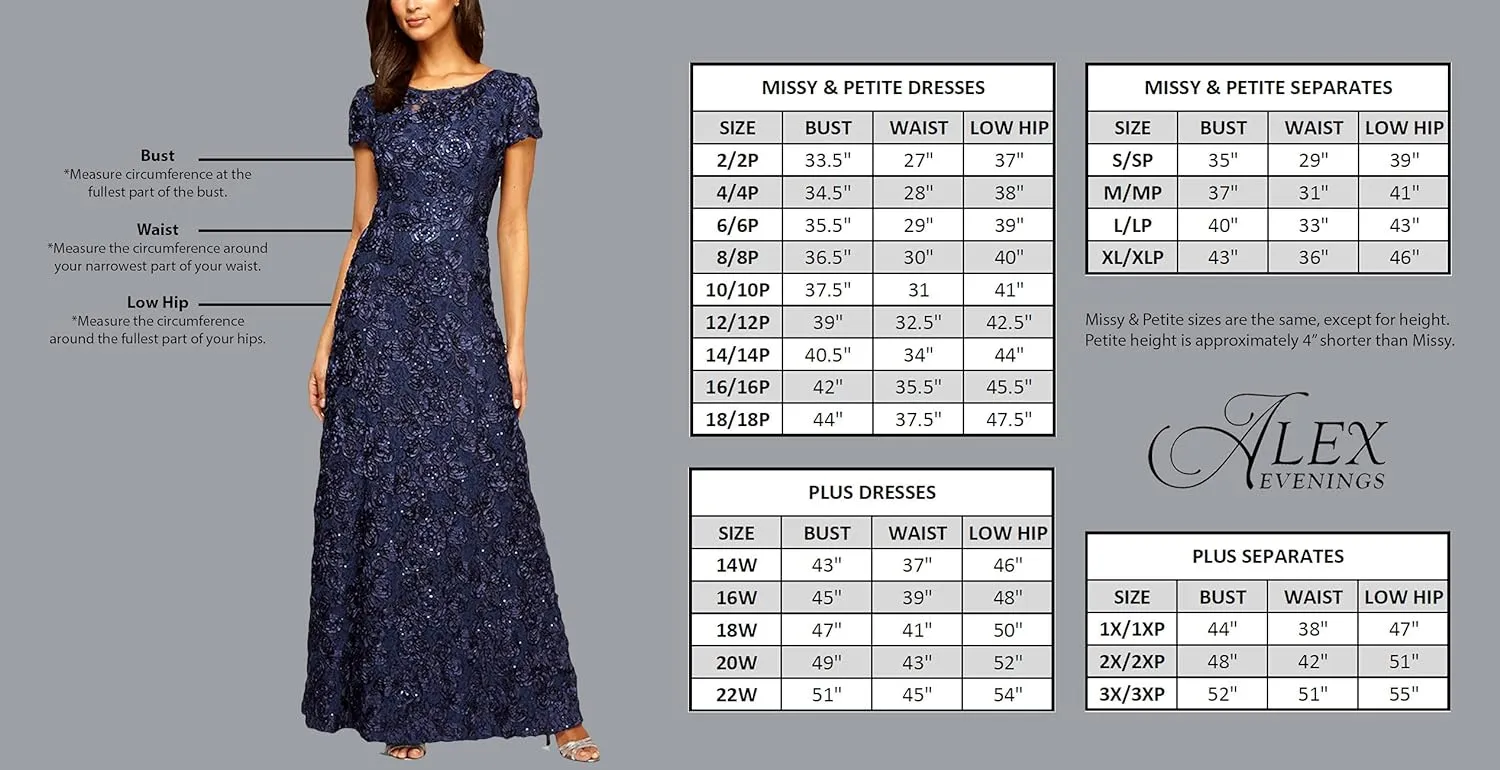 Alex Evenings Women's Short Crepe Cocktail Dress with Side Ruched Waist, Wedding Guest (Petite and Regular Sizes)