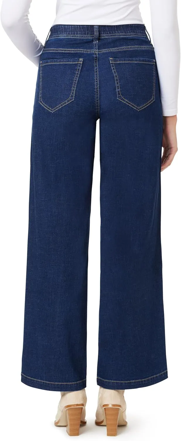 Angels Forever Young Women's Everbreeze Curvy Mid-Rise Wide Leg Jeans
