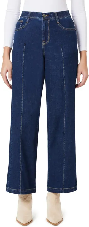 Angels Forever Young Women's Everbreeze Curvy Mid-Rise Wide Leg Jeans