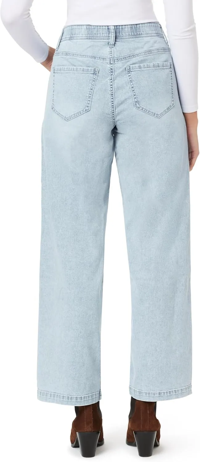 Angels Forever Young Women's Everbreeze Curvy Mid-Rise Wide Leg Jeans