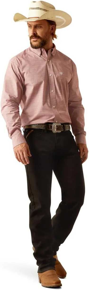 ARIAT Men's Solid Slub Classic Fit Shirt