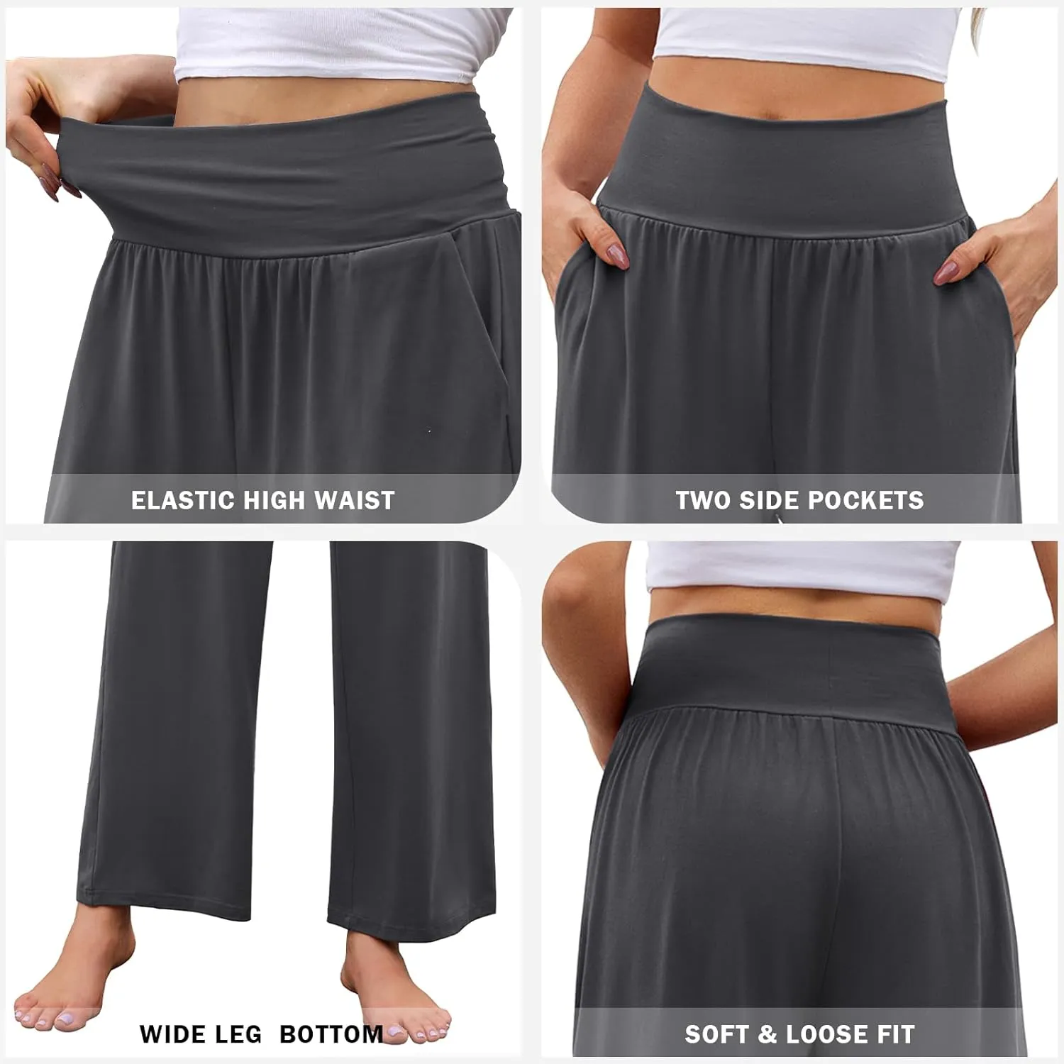 Arolina Wide Leg Yoga Pants for Women 2025 Casual Loose Sweatpants High Waisted Comfy Lounge Pajama Palazzo with Pockets