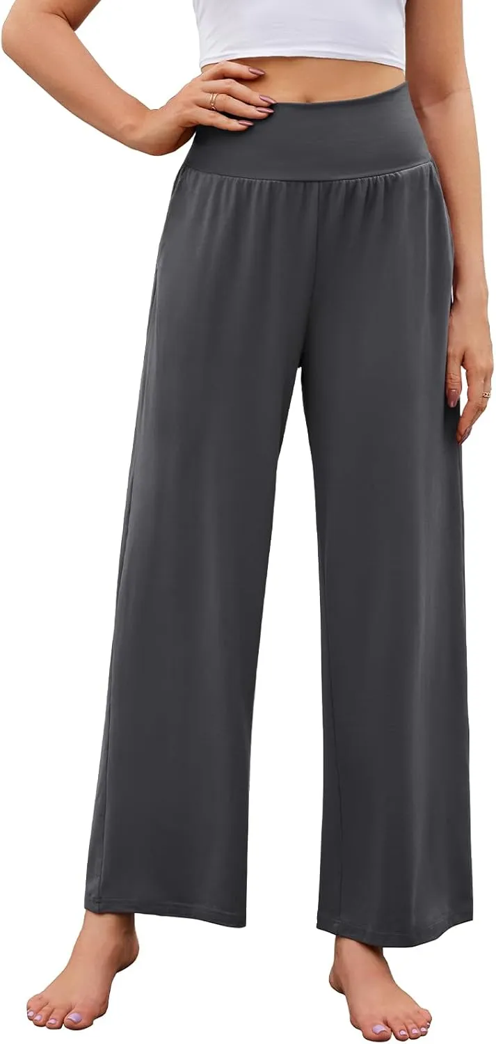 Arolina Wide Leg Yoga Pants for Women 2025 Casual Loose Sweatpants High Waisted Comfy Lounge Pajama Palazzo with Pockets