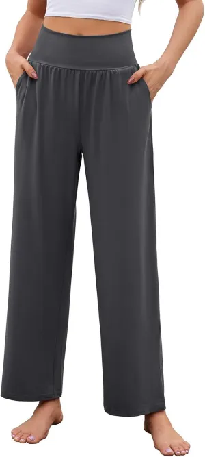 Arolina Wide Leg Yoga Pants for Women 2025 Casual Loose Sweatpants High Waisted Comfy Lounge Pajama Palazzo with Pockets
