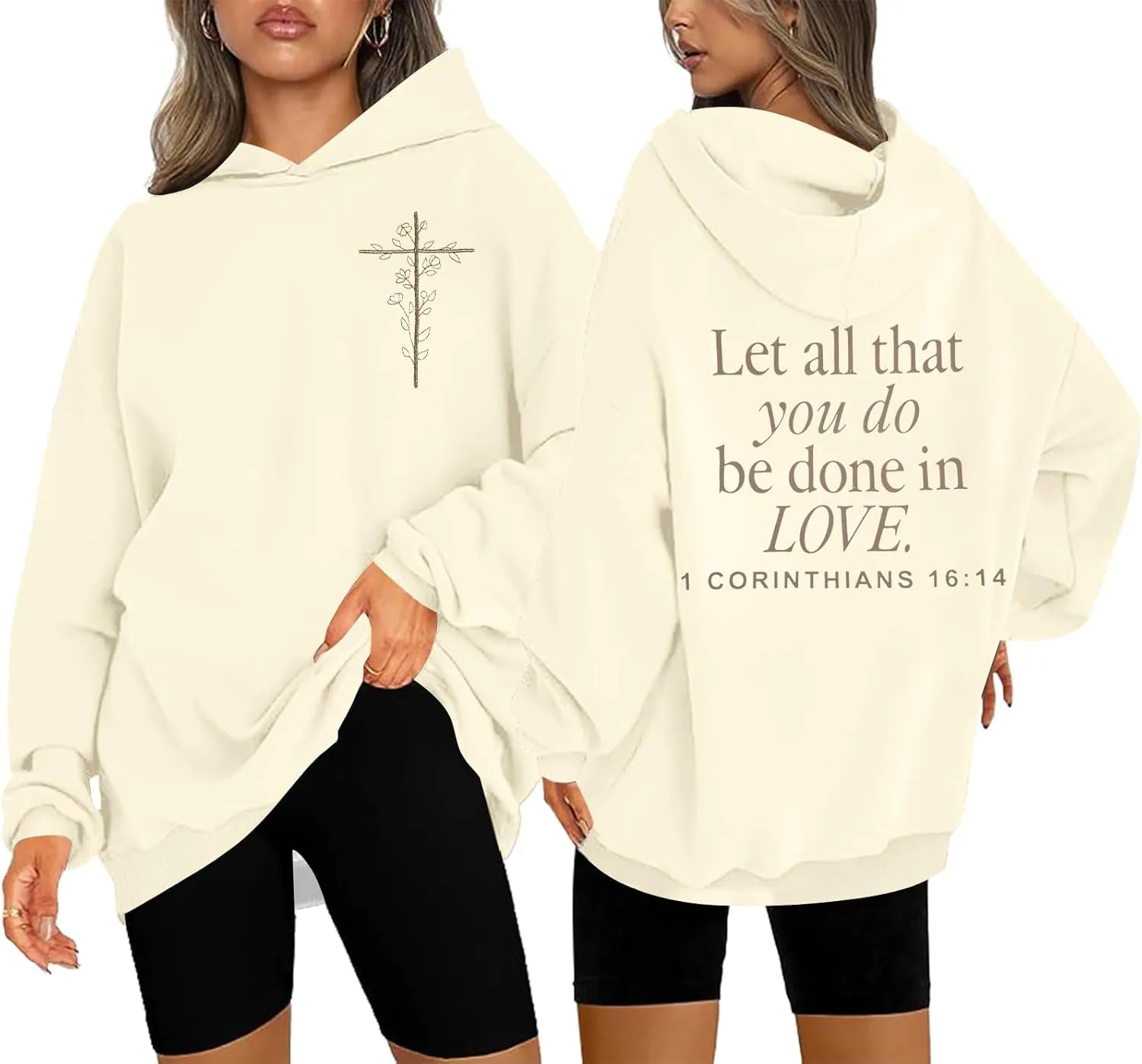 ASTANFY Christian Hoodies for Women Jesus Religious Faith Sweatshirt Inspirational Graphic Tee Long Sleeve Pullover Shirts