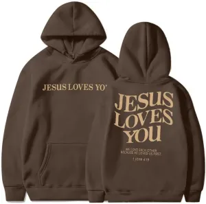 ASTANFY Christian Sweatshirt Women Jesus Loves You Sweatshirts Jesus Is King Hoodie Jesus Faith Shirts Religious God Hoodies