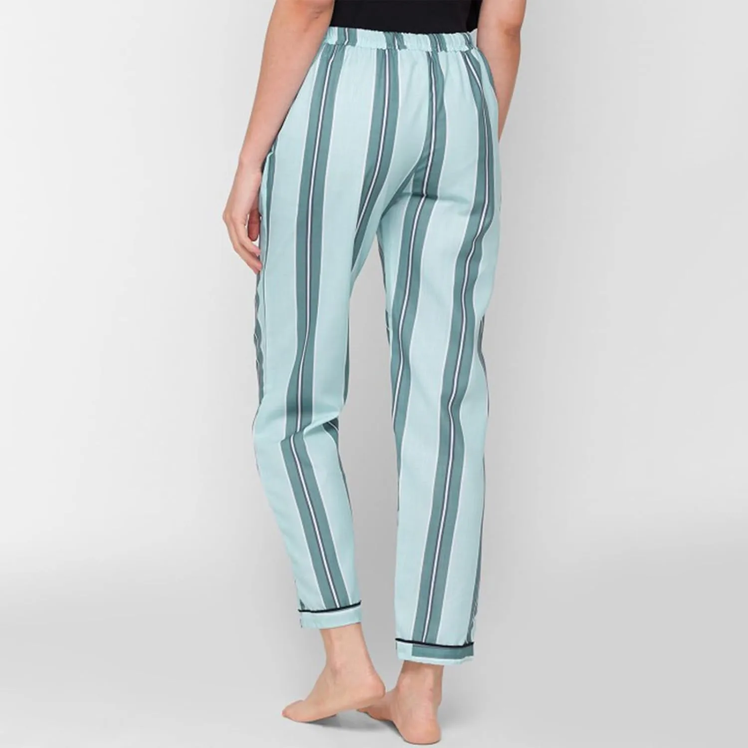 Awoscut Womens Wide Leg Striped Plaid Pants Casual Work Office Trouser High Waist Long Trousers Sweatpants Bottom Streetwear