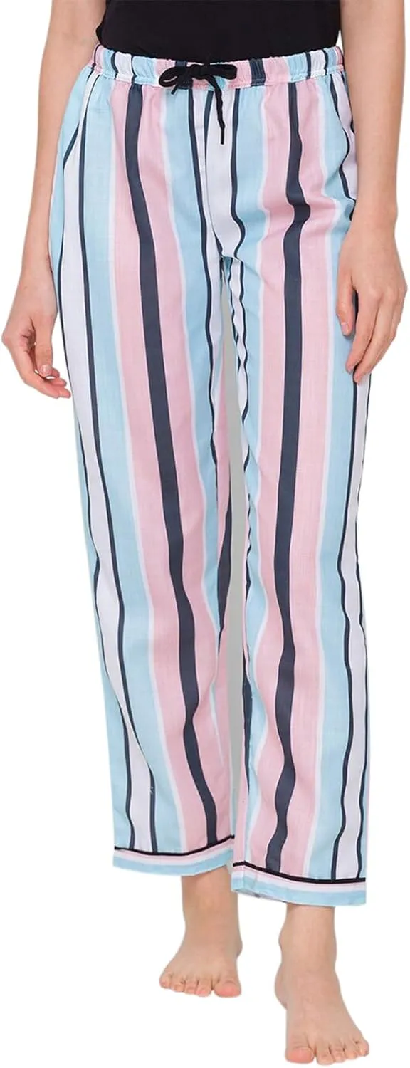 Awoscut Womens Wide Leg Striped Plaid Pants Casual Work Office Trouser High Waist Long Trousers Sweatpants Bottom Streetwear