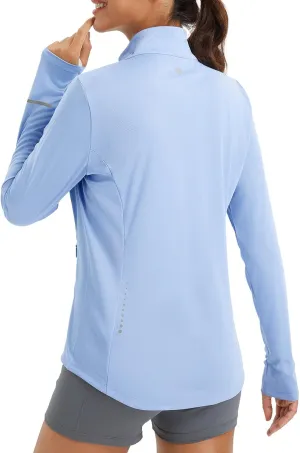 baleaf Women's Lightweight Running Jacket Sun Protection Athletic Full Zip Long Sleeve Shirts UPF 50  Pockets Cycling