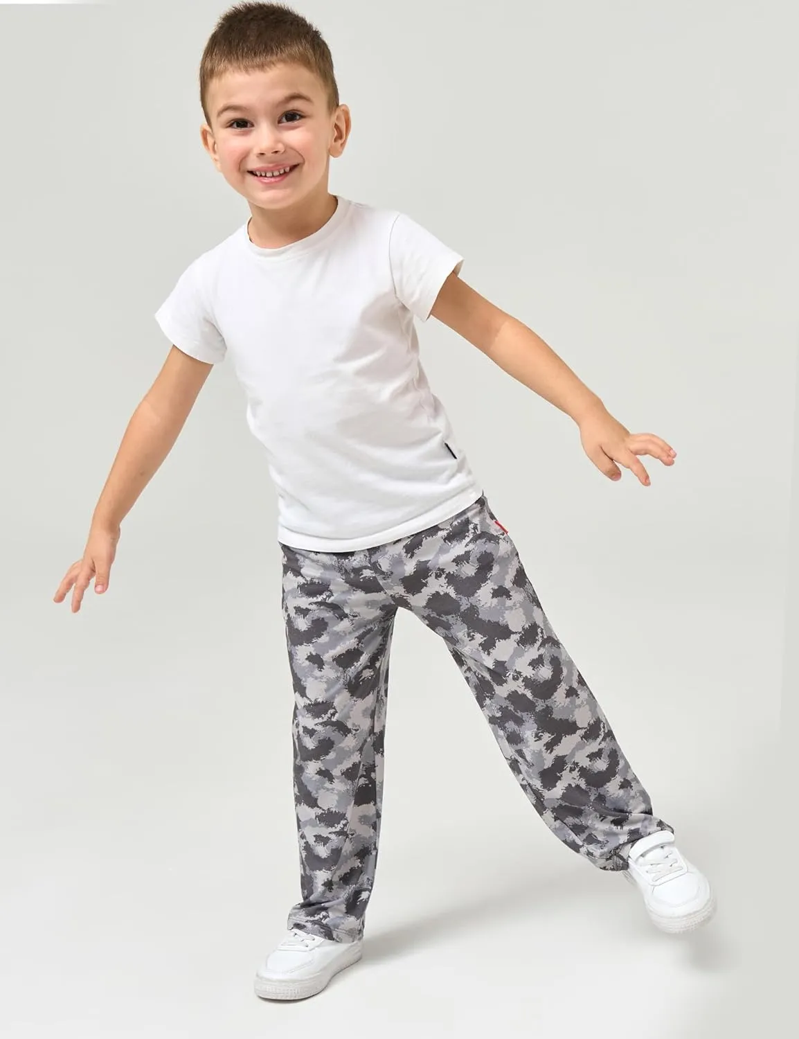 Bamboo Viscose Toddler Boys Wide Leg Pajama Pants Elastic Waist Pajama Bottom with Pockets