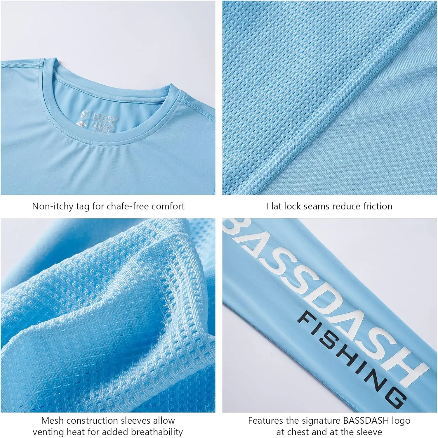 BASSDASH Womens UPF 50  UV Sun Protection Long Sleeve Shirts Quick Dry T-Shirt for Fishing Hiking Kayaking