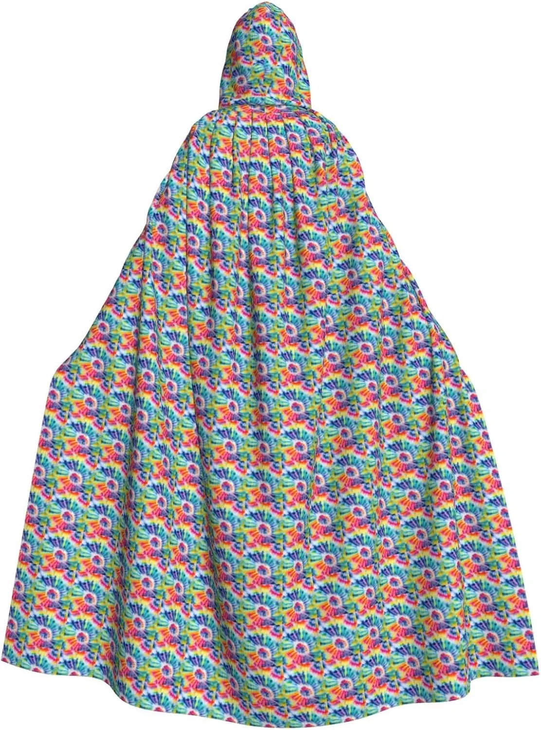 Beautiful World Rainbow Tribe print Hooded cape for adults, Oversized Hooded Cloak with Bow Tie, Adult party dress cape
