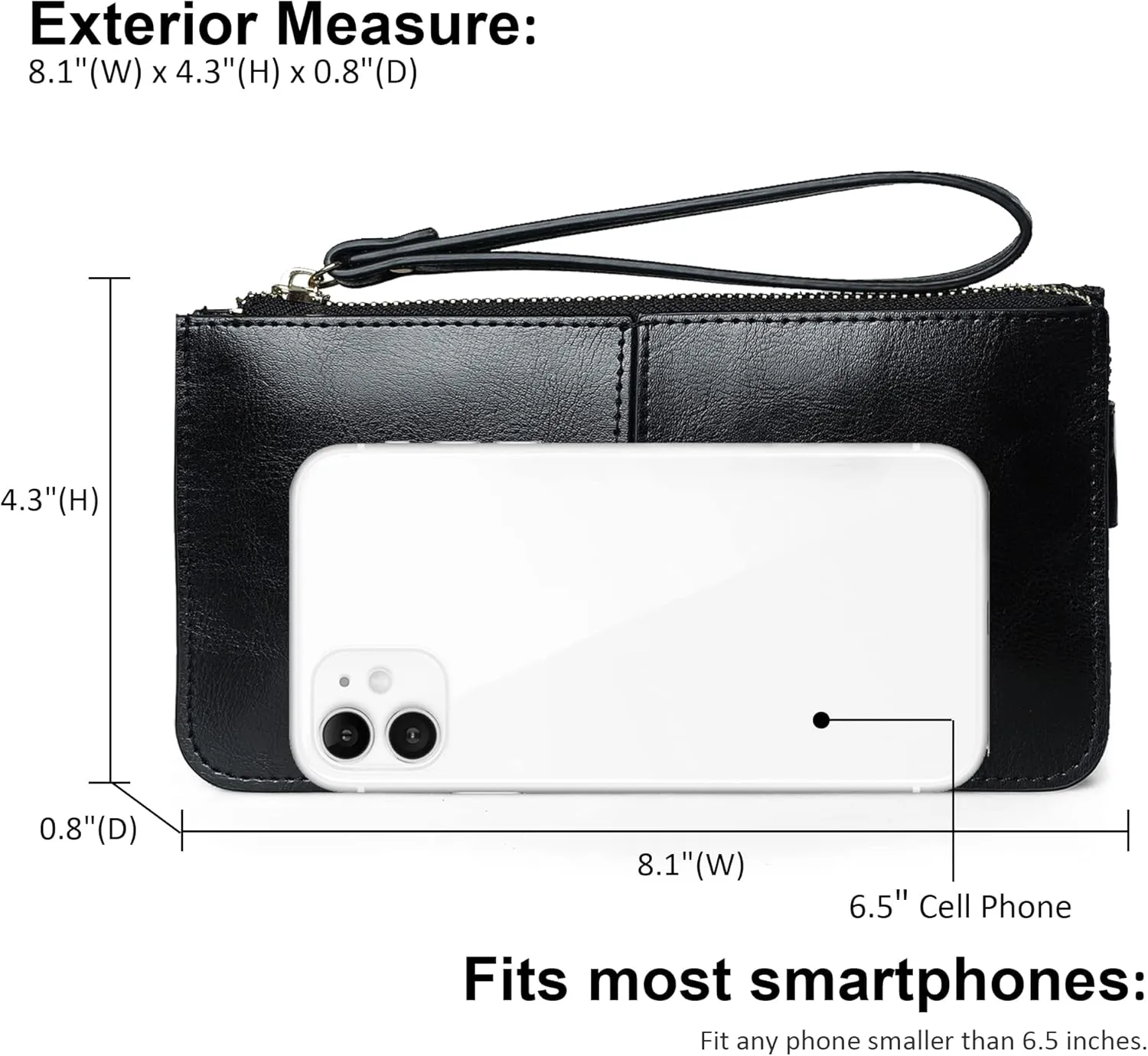 befen Genuine Leather Wristlet Clutch for Women Ultra-Slim Ladies Credit Card Holder Wallet Purses with RFID Protection