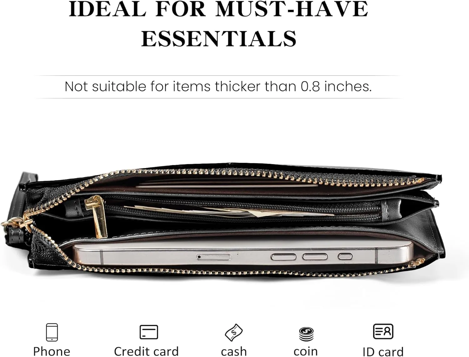 befen Genuine Leather Wristlet Clutch for Women Ultra-Slim Ladies Credit Card Holder Wallet Purses with RFID Protection