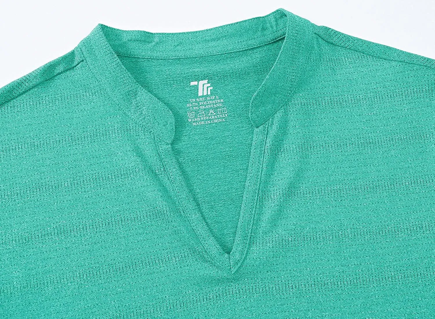 BGOWATU Womens Golf Polo Shirts Short Sleeve V-Neck Collarless Tennis T-Shirt Quick Dry Lightweight Tops