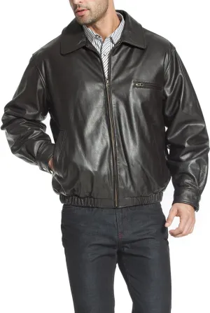 BGSD Men Aaron Classic Cowhide Leather Bomber Jacket (Also available in Big and Tall)