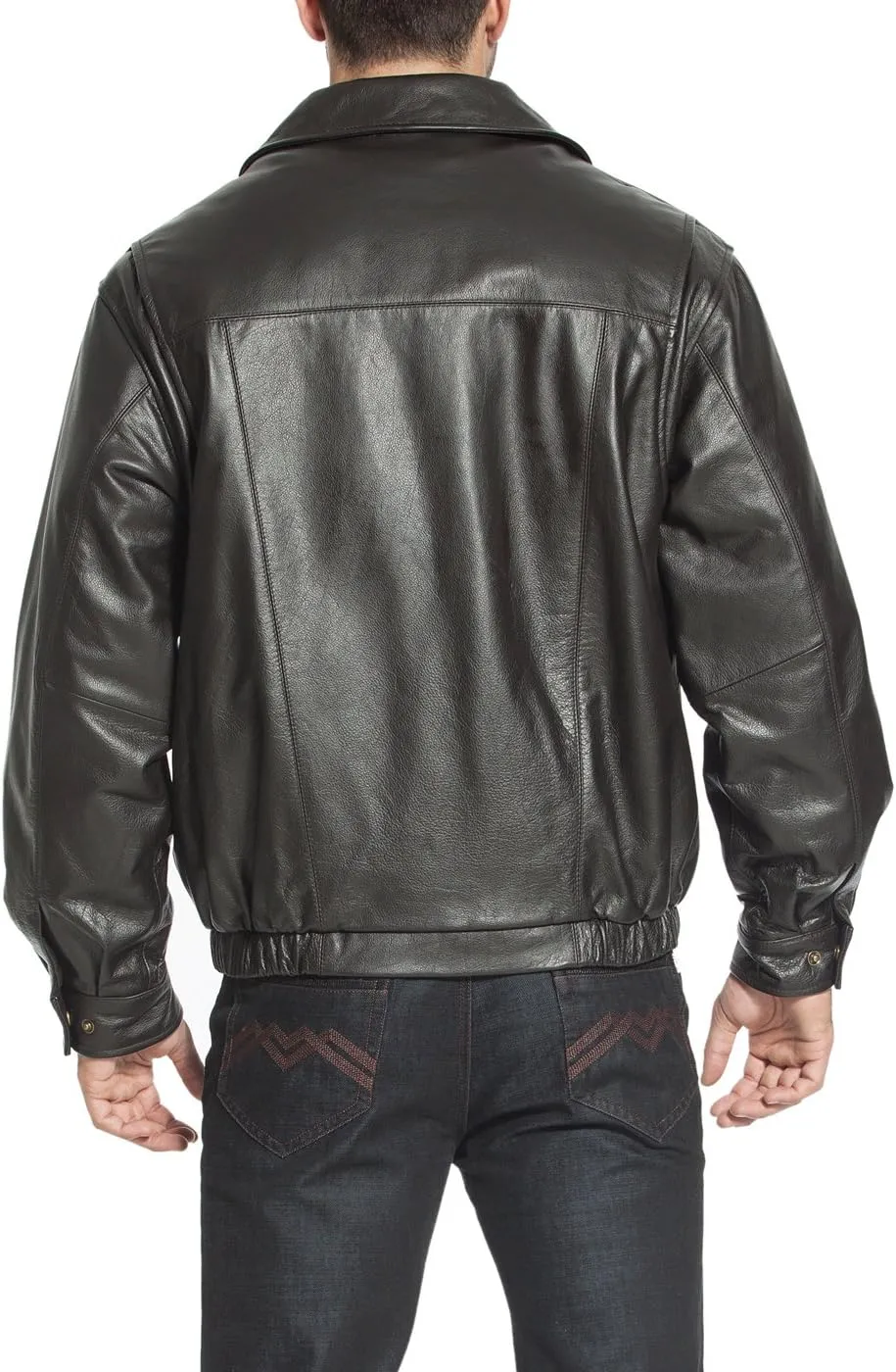 BGSD Men Aaron Classic Cowhide Leather Bomber Jacket (Also available in Big and Tall)