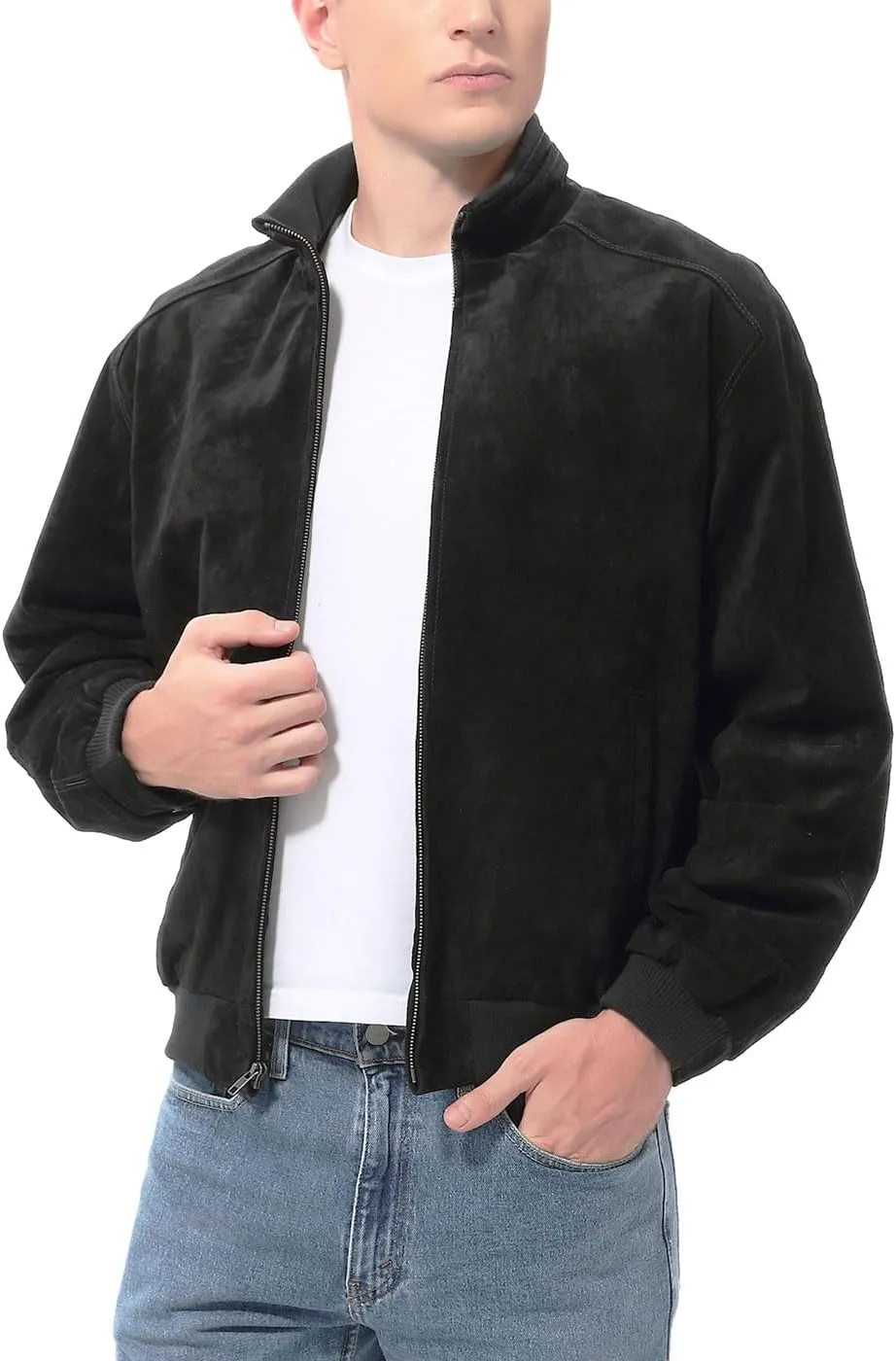 BGSD Men City Lambskin Leather Bomber Jacket (Also available in Big and Tall)
