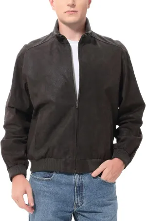BGSD Men City Lambskin Leather Bomber Jacket (Also available in Big and Tall)