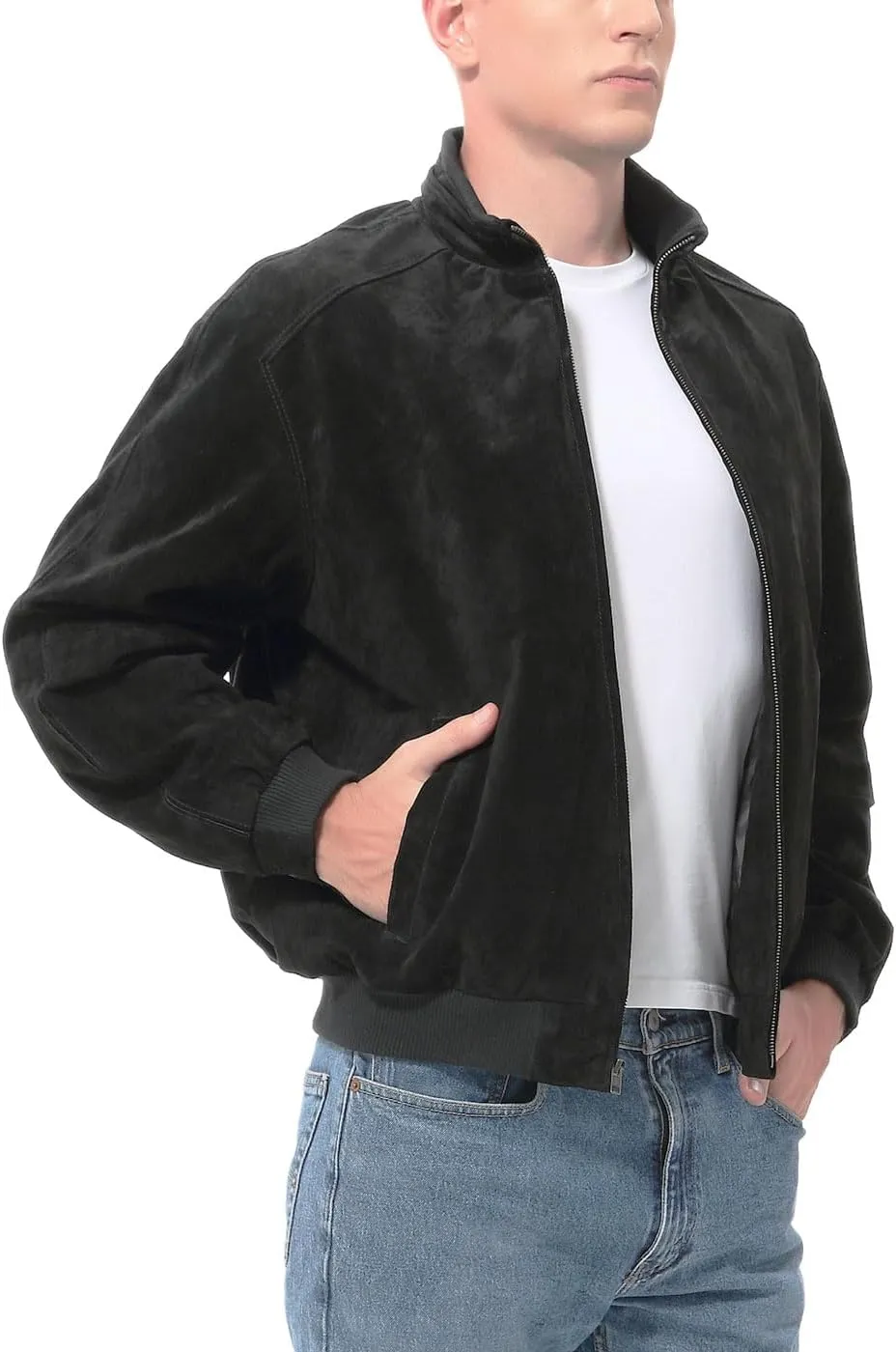 BGSD Men City Lambskin Leather Bomber Jacket (Also available in Big and Tall)