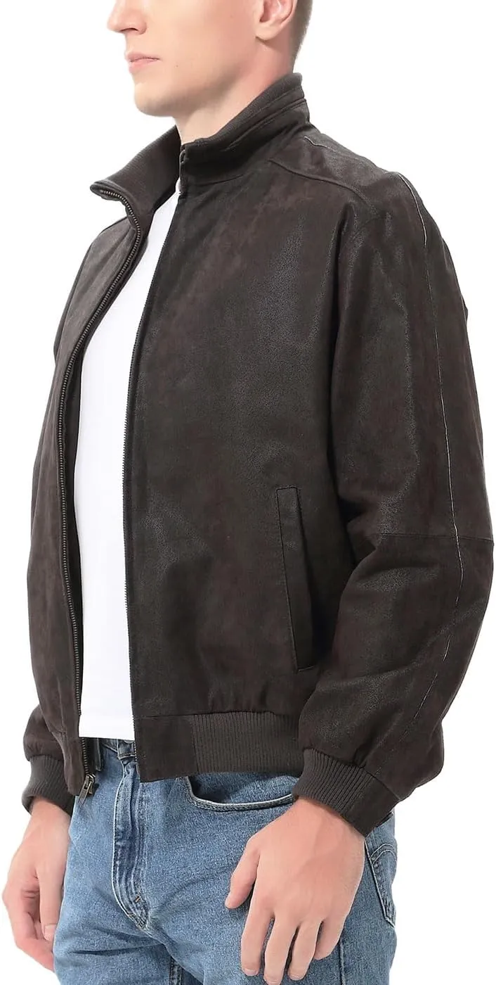 BGSD Men City Lambskin Leather Bomber Jacket (Also available in Big and Tall)