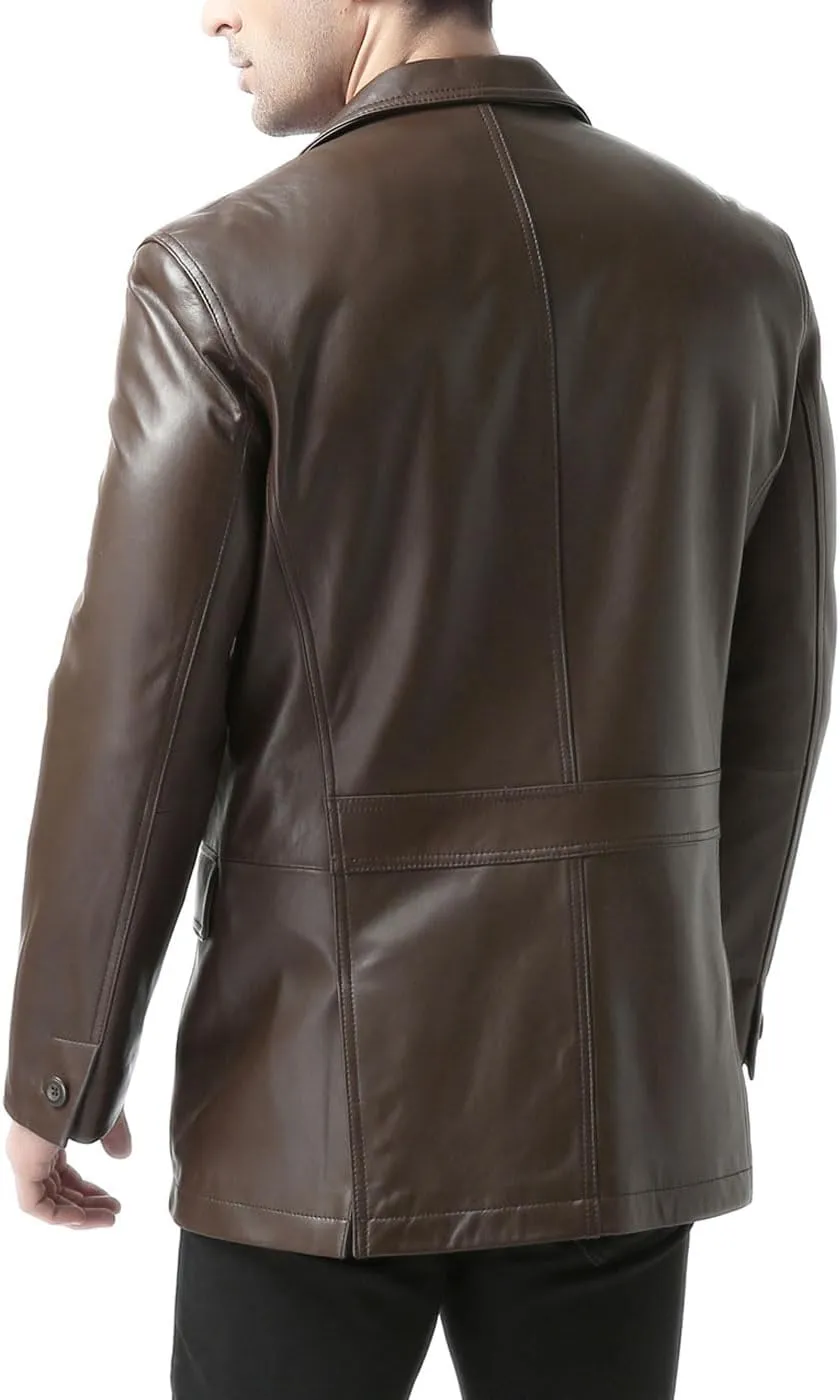 BGSD Men Jacob 2-Button New Zealand Lambskin Leather Blazer Sport Coat Jacket (Also available in Big and Tall and Short)
