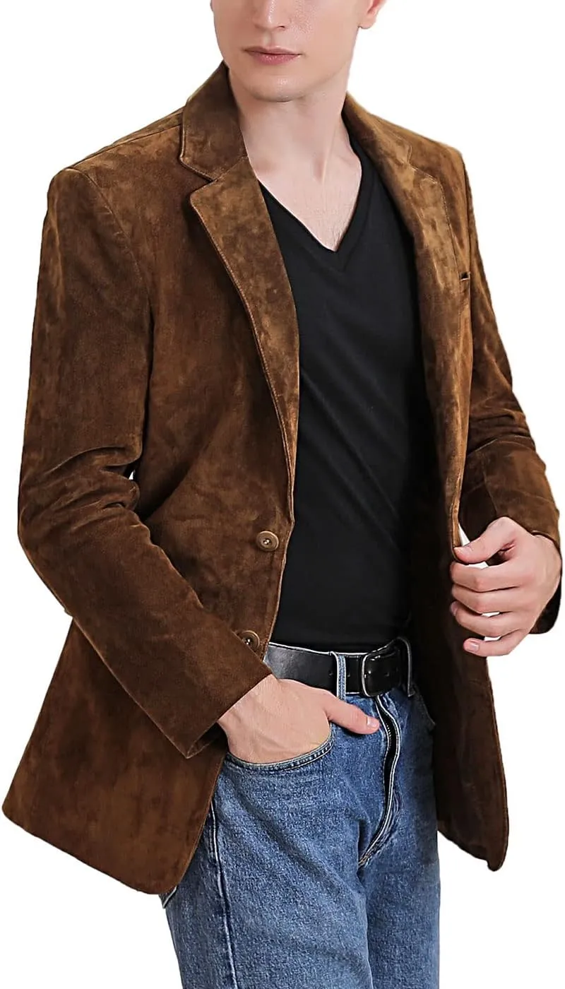 BGSD Men Richard Classic Leather Blazer Lambskin Sport Coat Jacket (Regular, Big & Tall and Short)