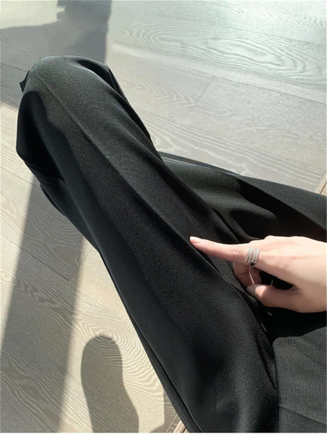 Black Suits Pants for Women High Waisted Casual Harem Pants Office Ankle Length Straight Pants