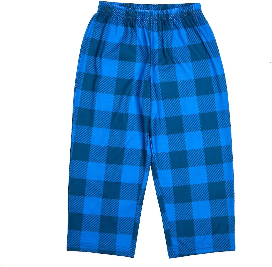 Blue Plaid & Dark Blue Plaid 2-Pack Toddler Boy's to Youth Boy's Sleep Pajama Pants