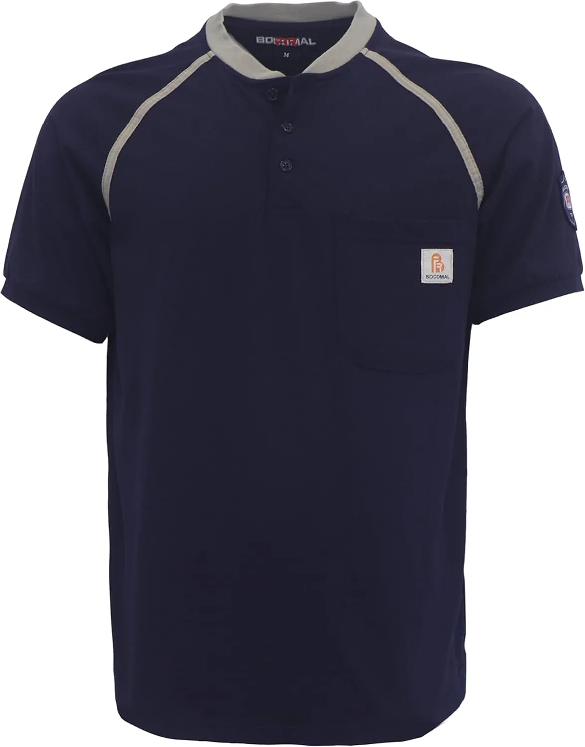 BOCOMAL FR Shirts 5.5oz Light Weight Henley and Short Sleeve Flame Resistant/Fire Retardant Clothing Shirt