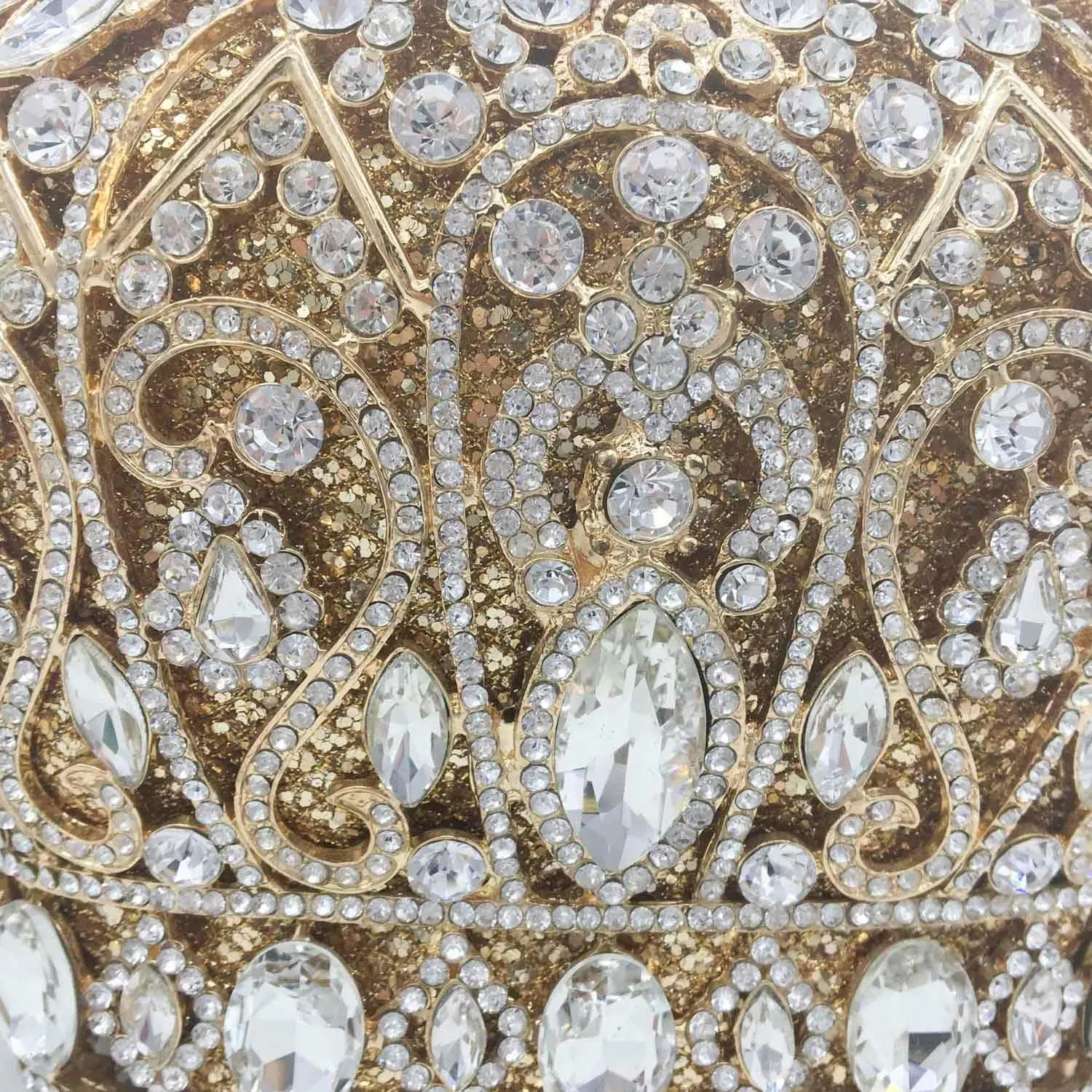 Boutique De FGG Crown Crystal Clutch Purse Women Formal Evening Minaudiere Handbags Party Dinner Rhinestone Clutch Bag,Mini