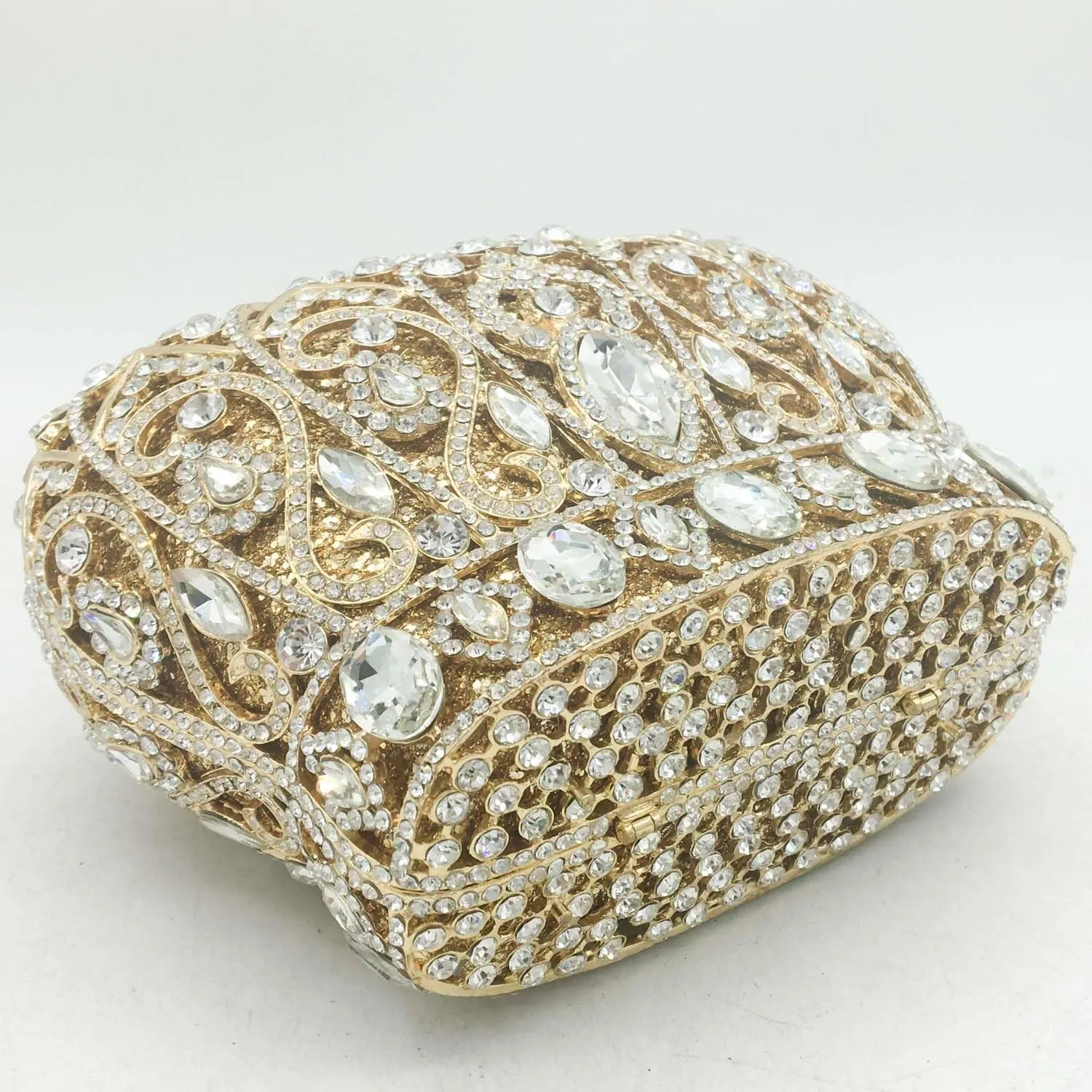 Boutique De FGG Crown Crystal Clutch Purse Women Formal Evening Minaudiere Handbags Party Dinner Rhinestone Clutch Bag,Mini
