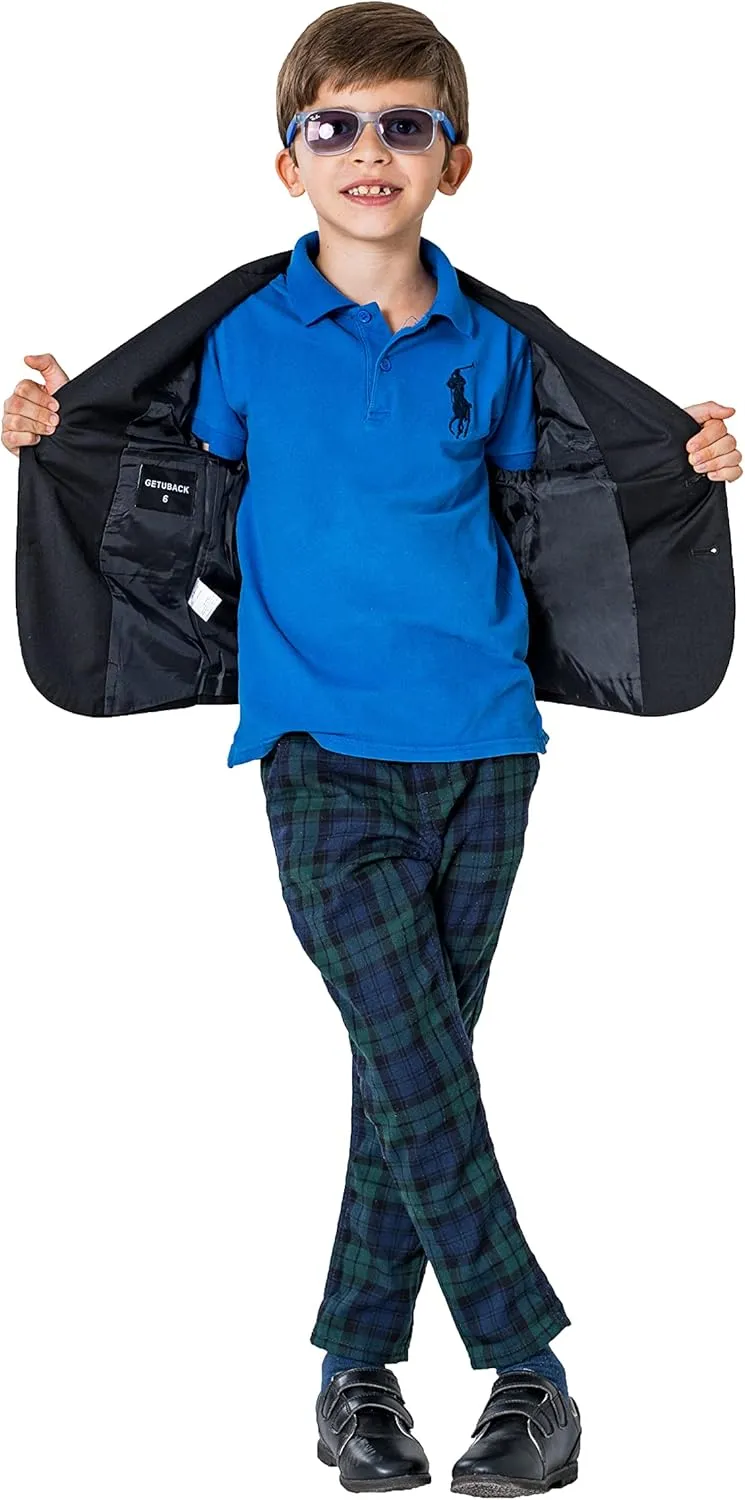 Boys' Bazer Flex Stretch Suit Jacket with Fake Napkins and Bow tie
