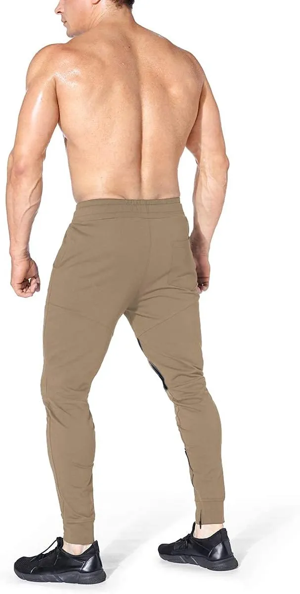 BROKIG Mens Gym Jogger Pants,Casual Slim Workout Sweatpants with Zipper Pockets Bodybuilding Athletic Pants