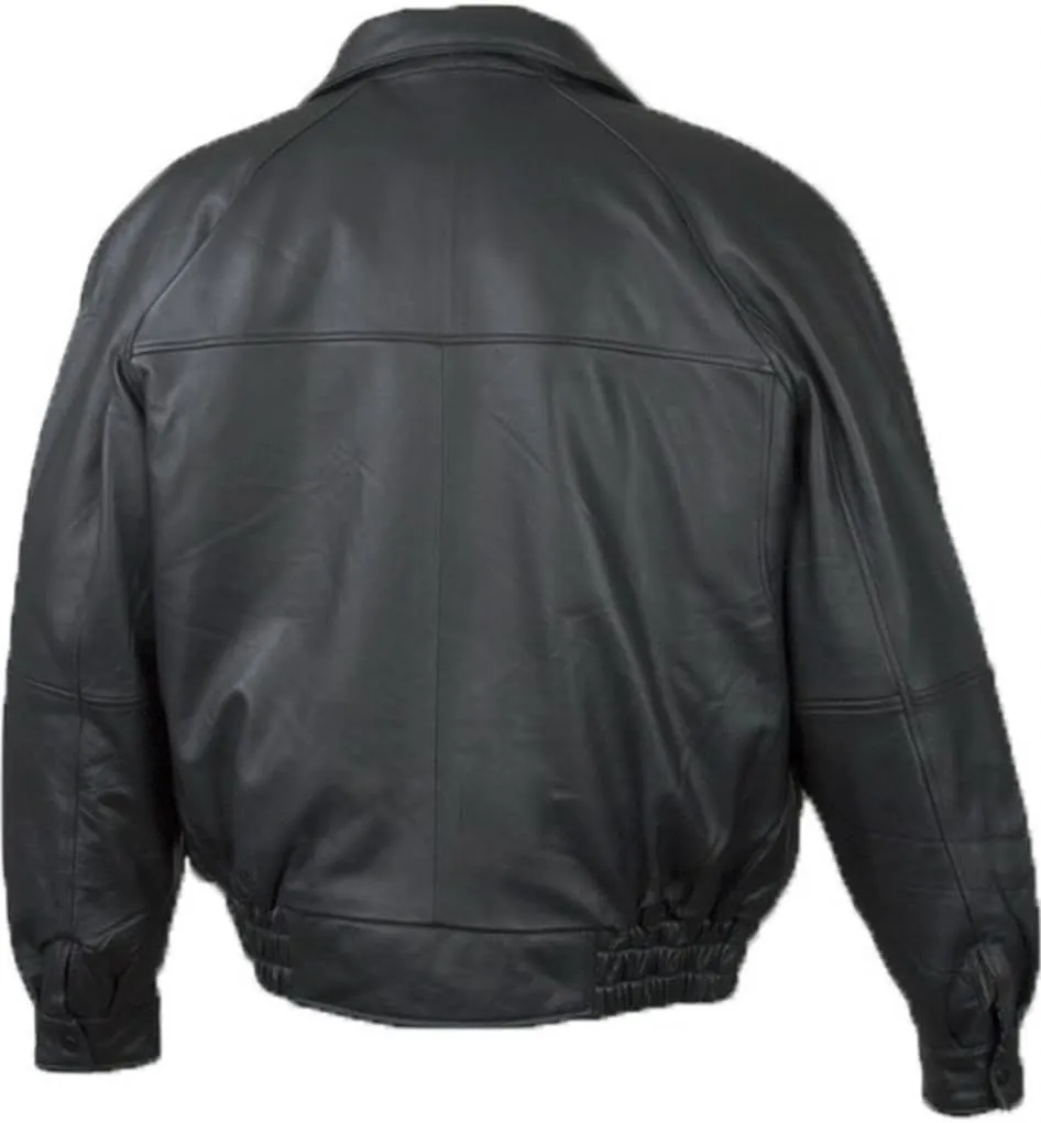Burk's Bay Men's Lamb Leather Classic Bomber Jacket