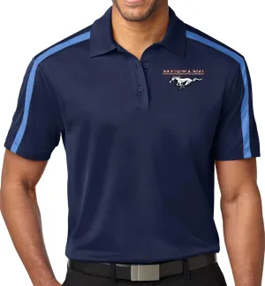 Buy Cool Shirts Mens Running Mustang Colorblock-Stripe Polo Shirt