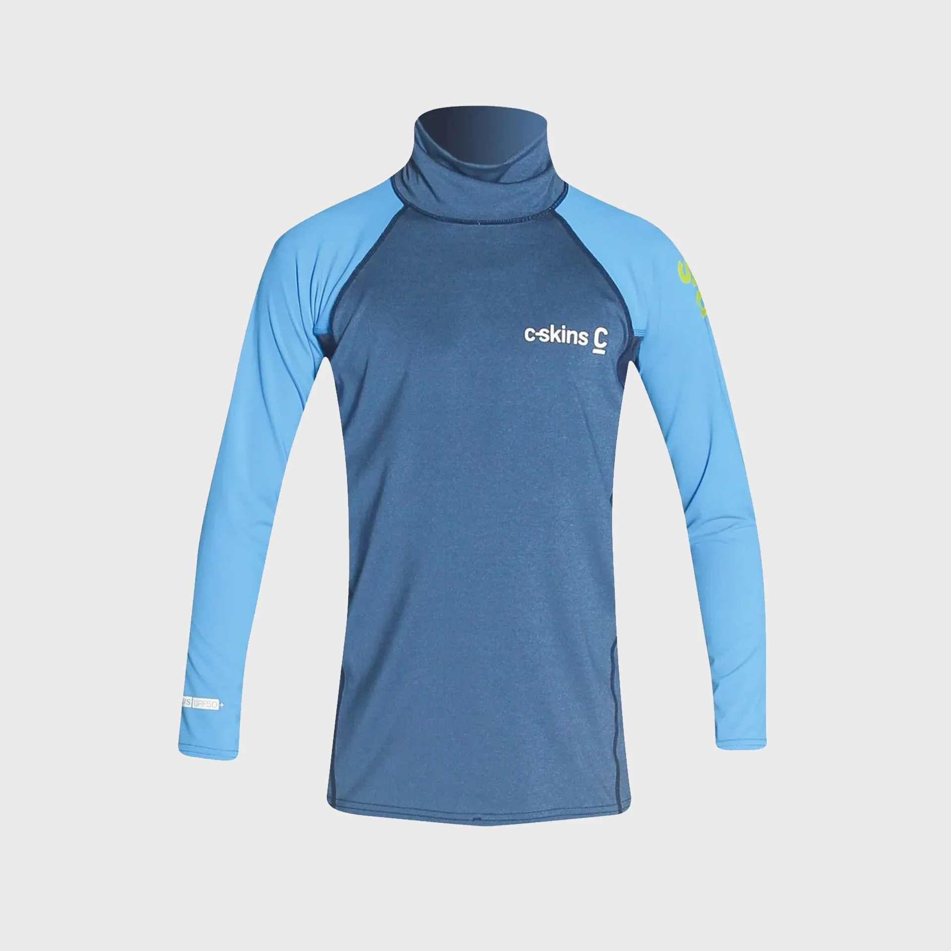 C-Skins Junior Long Sleeve Rash X Vest - Heather Indigo/Powder Blue