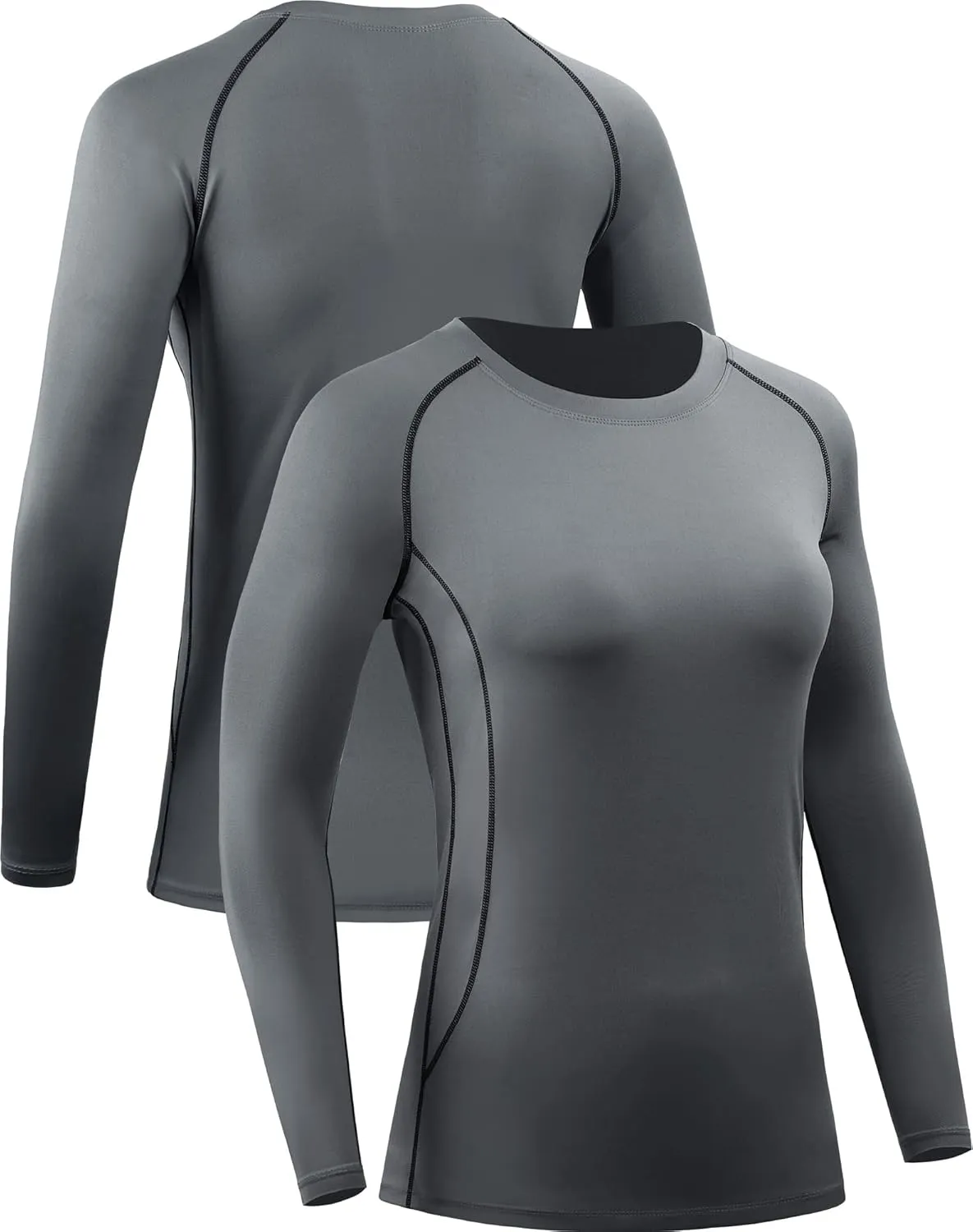 CADMUS 1 or 3 Pack Workout Long Sleeve Shirts for Women Dry Fit Compression Running Top