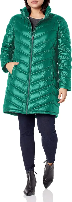 Calvin Klein Women's Chevron Quilted Packable Down Jacket (Standard and Plus)