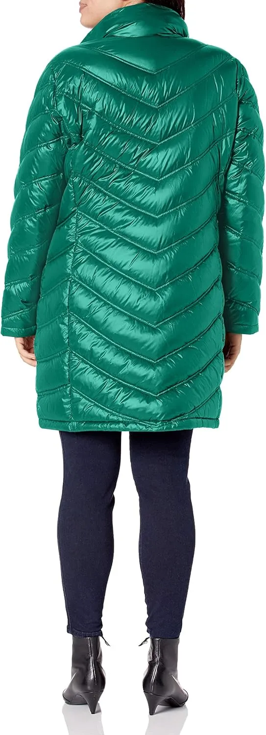 Calvin Klein Women's Chevron Quilted Packable Down Jacket (Standard and Plus)